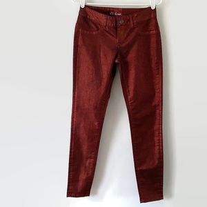 Victoria’s Secret Pants 6 Red VS Siren Metallic Straight Jeggings